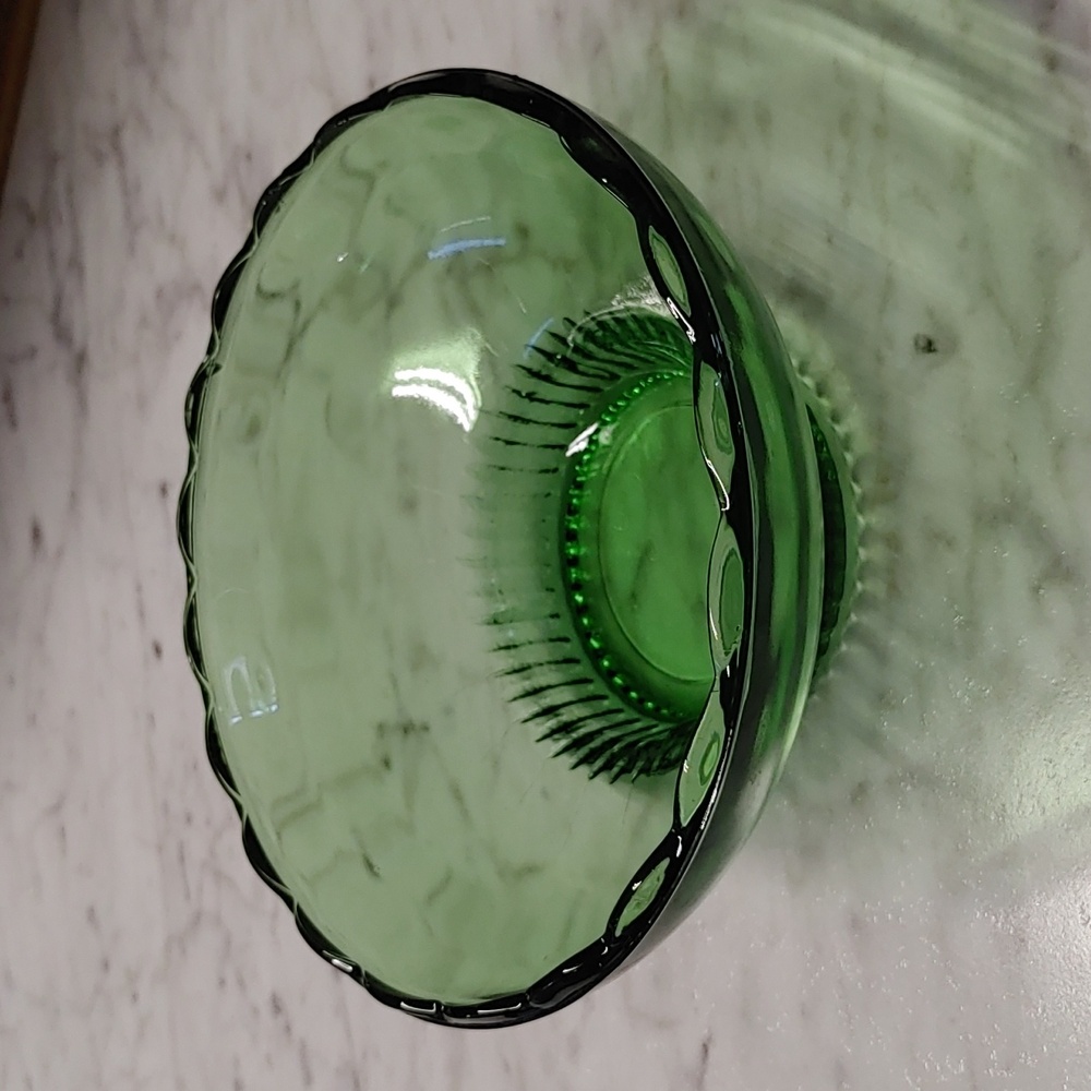Vintage E.O. Brody Co. M2000 Green glass bowl
